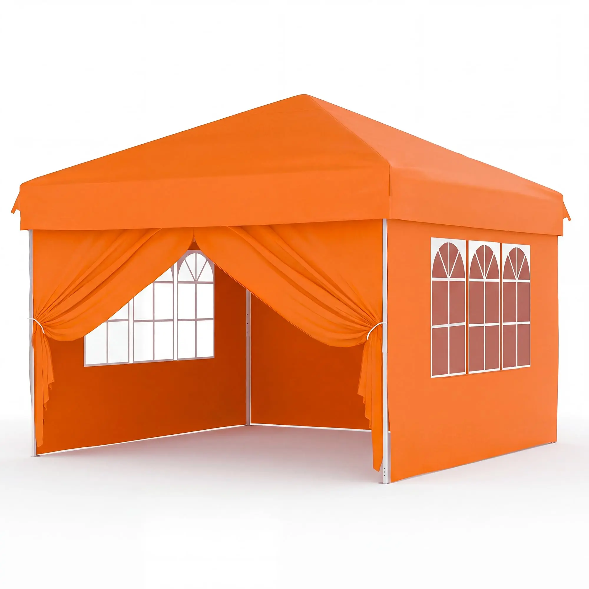 Garvee Commercial Grade 10x10 Folding Gazebo Tent – 4 Removable Sidewalls, Waterproof, UPF 50+ Sun Protection, Easy Setup, Portable Outdoor Canopy with Carry Bag, Stakes, Guy Lines – Black/White