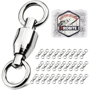 Barrel Ball Bearing Swivel – Stainless Steel Rolling Fishing Swivels Connector with Solid Welded Rings, High Strength Heavy Duty Fishing Tackle for Freshwater and Saltwater