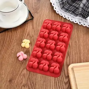 1pc Cherry Mold Silicone Chocolate Mold Cake Mold DIY Drip Mold, Suitable for Jam, Jelly, Chocolate, Candy, Ice, Cake, Muffin, DIY Handmade Soap Mold for Bakery Use