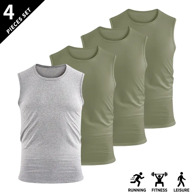 4PCS-Gray Linen + Light Army Green + Light Army Gr