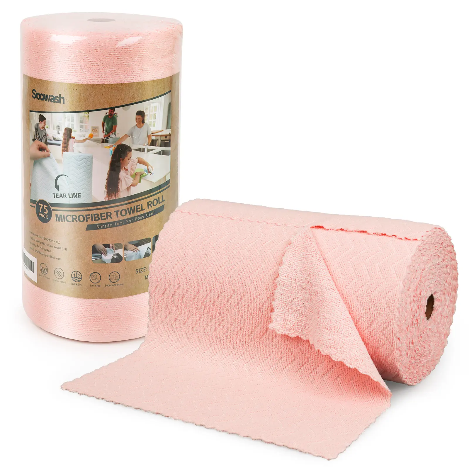 My House Microfiber Cleaning Cloth Roll, 75 Pack Reusable Microfiber Towels, 12" x 12", Washable  Ultra Absorbent Dish Rags for Car, Home, Garage, Shop  Household Cleaning kitchen dry Pet Valentine's Day