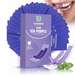 Teeth Whitening Strips, Purple Whitening Strips, Enamel Safe for Sensitive Tooth, Color Corrector, Tooth Stain Remover, Non-Slip Design,  14 Strips (7 Treatments)