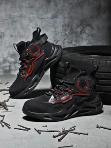 Men's Mid-Calf Lace-Up Safety Work Boots, Steel Toe Anti-Puncture Non-Slip Wear-Resistant Sole, Essential for Construction/warehouse