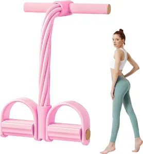 2026 Latest 8-Tube Pedal Resistance Device Detachable Adjustable for Full-Body Workout Home Gym Tones Arms Abs Waist Unisex Leg Stretch Rope Exercise Total Body Training Resistance Bands Tensioner Yoga Equipment