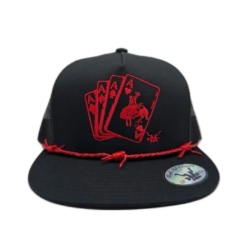 The Gambler snap a Black Hat with Red Poker Aces