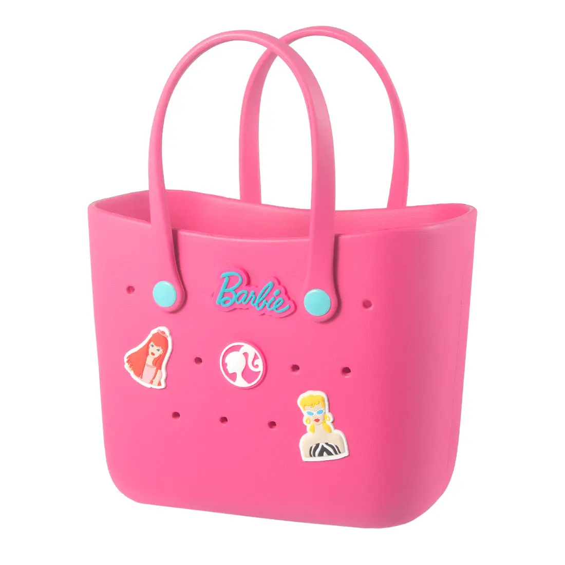 MINISO Barbie Sunshine Lunch Tote Bag Cute Hollow Design Portable Lunch Carrier for Women Girls School Work Picnic Reusable Lunch Bag Lightweight Stylish Food Storage Tote