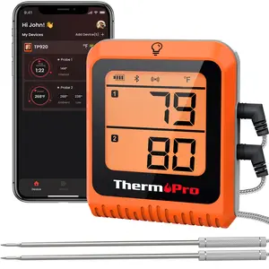 ThermoPro TP920 Wireless Meat Thermometer - 2 Probes, 650ft Range, Designed for modern kitchens and outdoor grills,A great choice for home chefs, multitaskers, food-safety-conscious households (TP920)