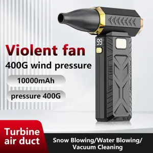 Powerful Turbo Fan Mini Portable Jet Fan High-Speed Cordless Air Duster Type-C Rechargeable Adjustable Gears Hand Held for Keyboard PC Car Home Outdoor Leaf Blower Cool Gadgets Gifts for Men Pressure