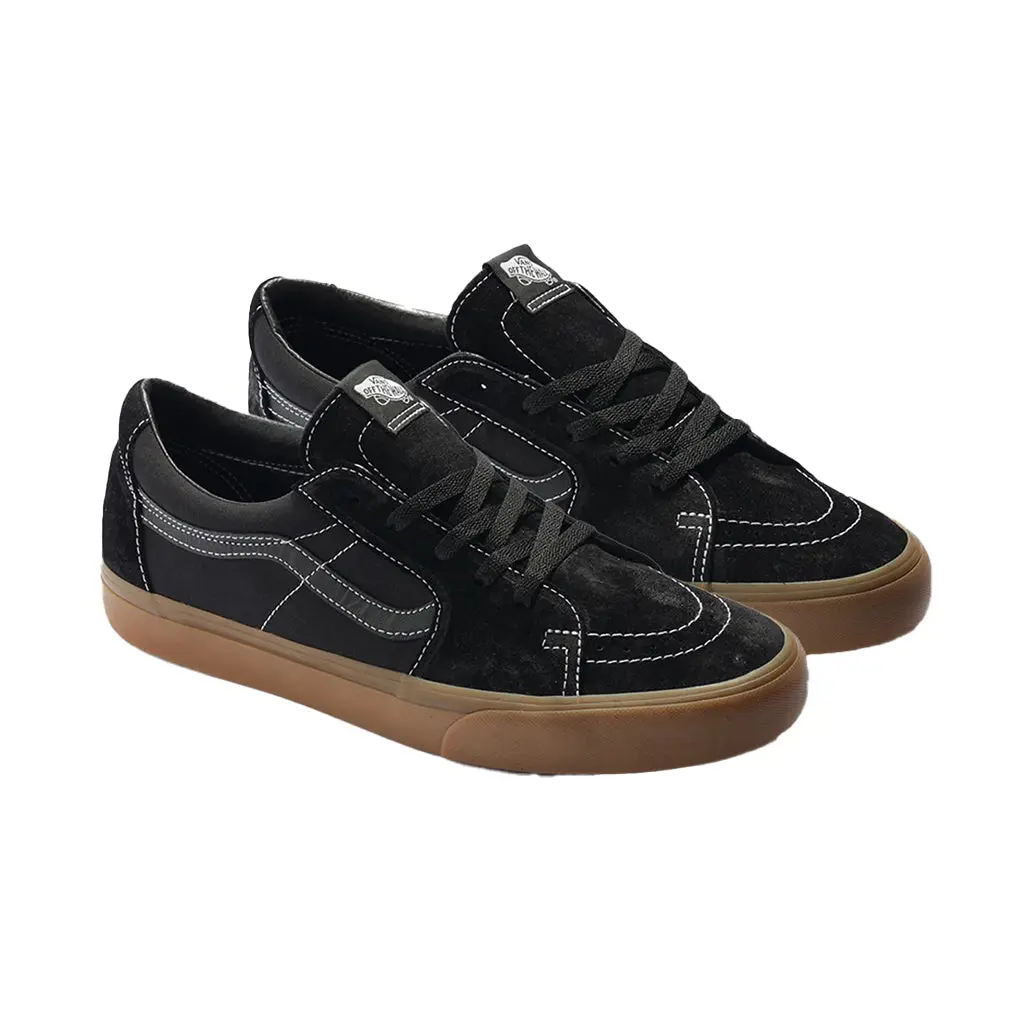 VANS Men's Sk8-Low Casual Trainers - Gum Black, Lightweight Low Top Footwear, Casual Sneakers, Trainer Sneakers, Sneakers Casual