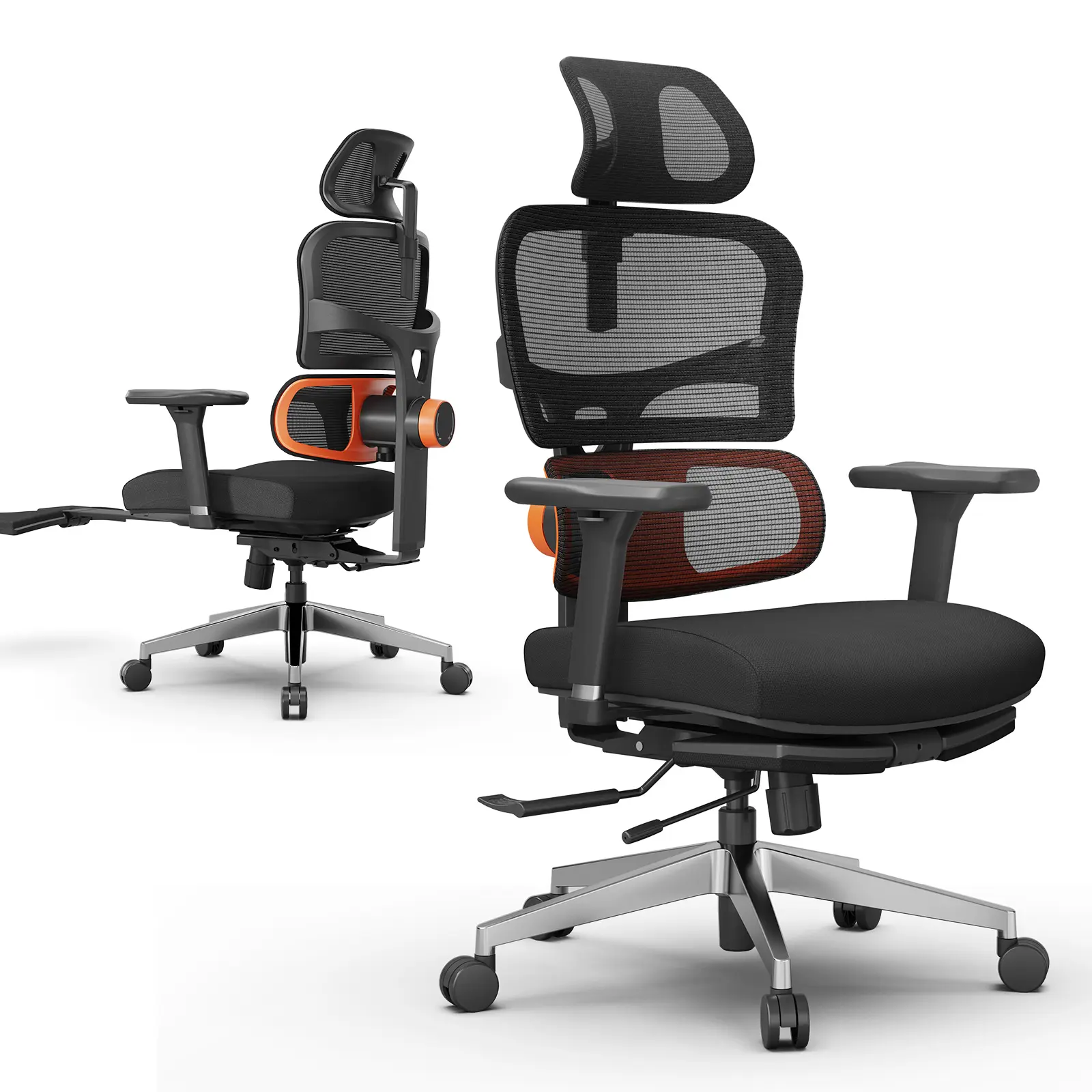 Newtral NT002 Ergonomic Office Chair with Footrest, Auto-Following Lumbar, 136° Tilt Lock & 4D Armrests, Adjustable Seat Depth (Supreme, Black)