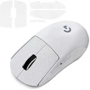 Nonslip Skin Compatible with Logitech G PRO X Superlight Wireless Gaming Mouse, Nonslip Grip Tape, Sweat-Proof Grip, Protective Cover, White Accurate Movement Micro Convex Point Design