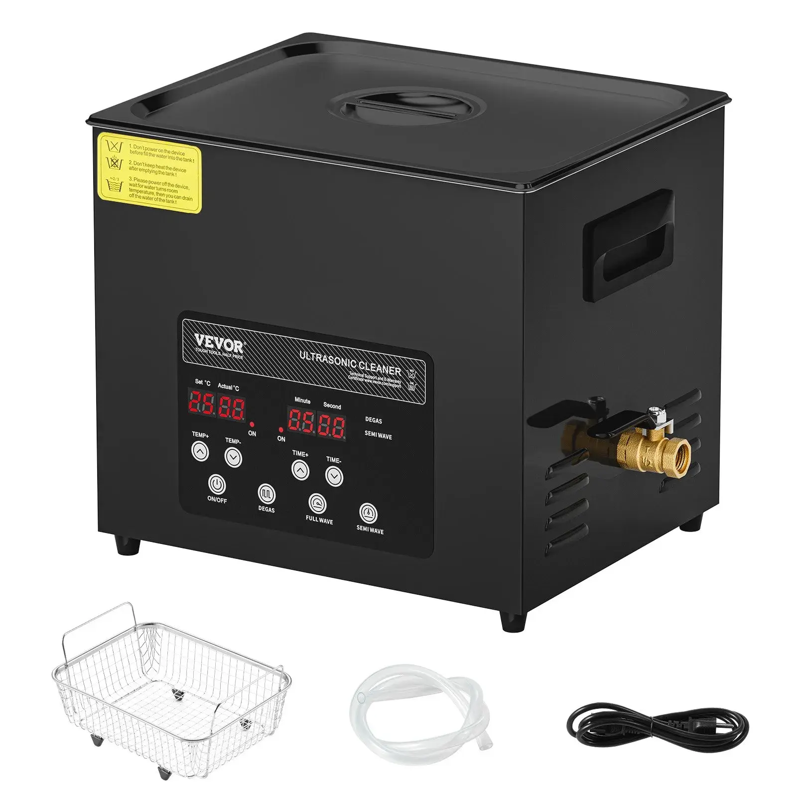 VEVOR 10L Ultra Sonic Cleaner, 240W Digital Ultrasonic Cleaning Machine with Gentle Mode & Upgraded Degassing, 40kHz Industrial Ultrasound Cleaner with Heater & Timer for Retainer, Jewelry, Tools