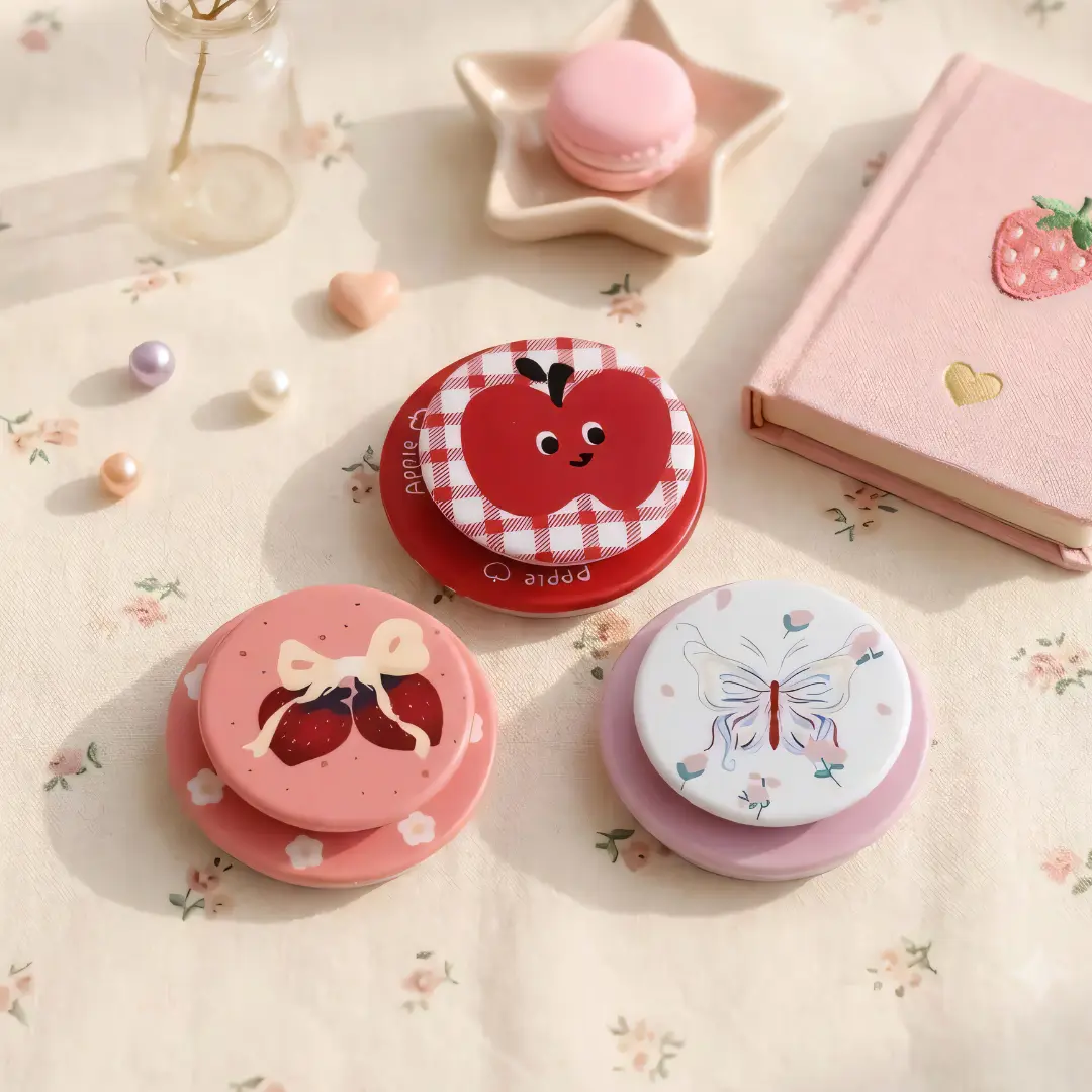 Cute Fruit & Butterfly MagSafe Phone Grip, Vibrant Magnetic Phone Holder with Playful Apple, Strawberry, Fun Phone Accessory, Gift for Her