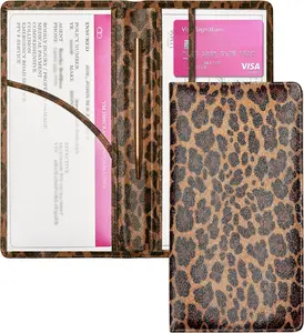 Leopard  Registration and  Holder,  Document Holder with  Closure,  Organizer  Glove Box Compartment Organizer,  wallet Case for Teens Men Women