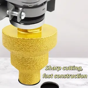 This Japanese-made triple-layer diamond reamer is suitable for drilling into ceramic tiles, marble, and glass. It features an M10 threaded connection and offers efficient cutting and drilling capabilities.