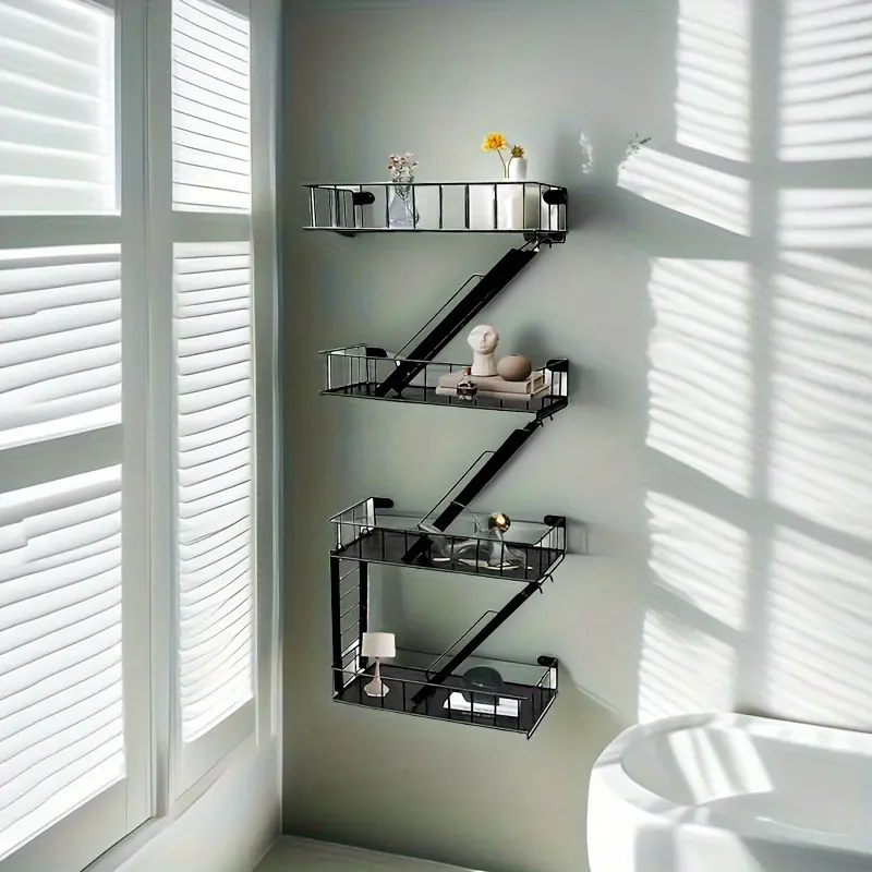 Creative Multi-storey Staircase Decorative Storage Rack, Fire Escape Design - Suitable for Storage and Display in Bedrooms, Bathrooms, Homes and Offices
