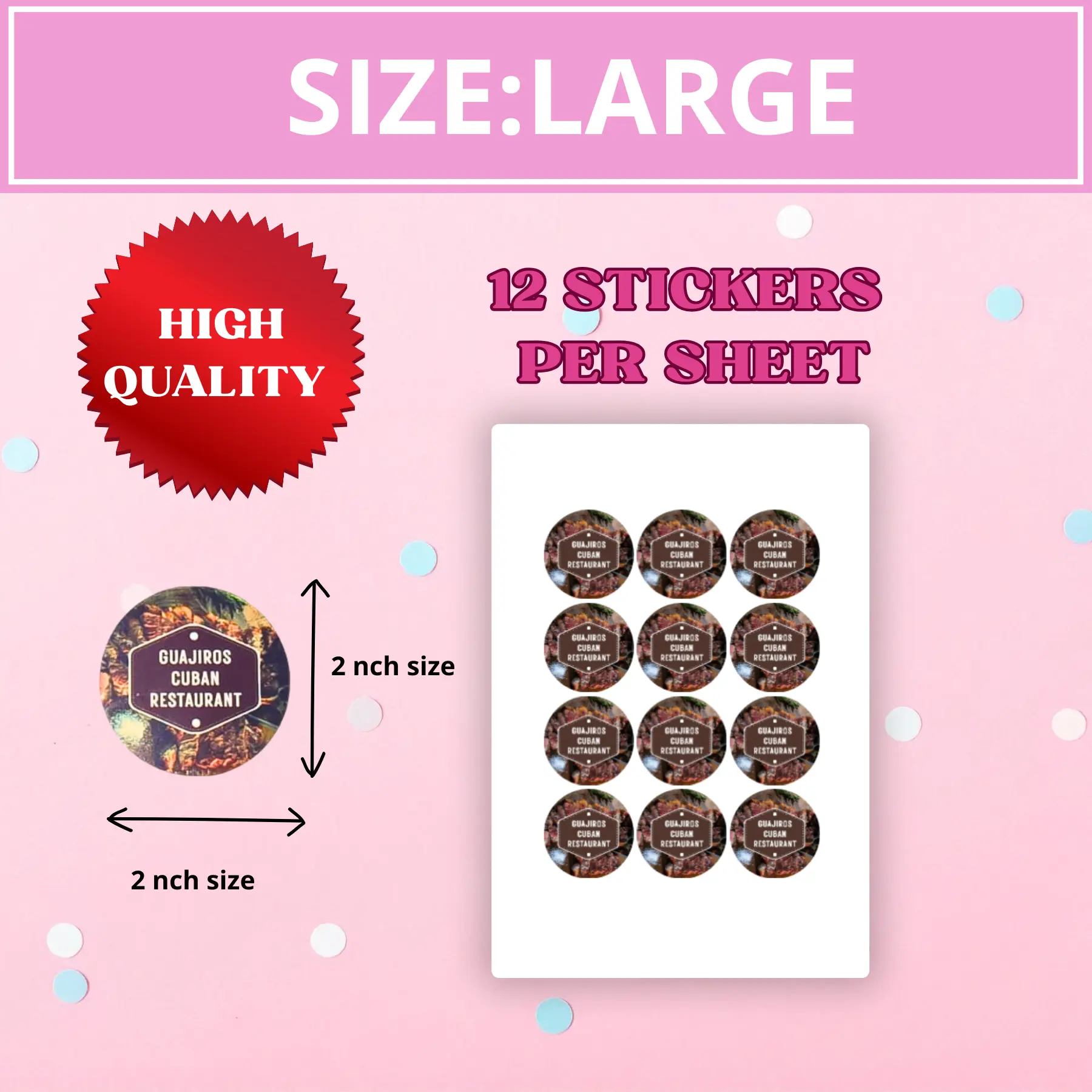 Custom Business Vinyl Stickers - Marketing & Branding Use, Glossy Finish, Included Logo & Design, Multiple Large Sizes, Handmade Craft Sheet for DIY Scrapbooking & Stamping Toys & Hobbies Accessory