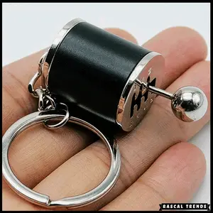 Working Shift Knob Keychain Fidget Toy Shifting Key Ring for Men Women Stainless Steel Car Lover Accessory - Steelchain
