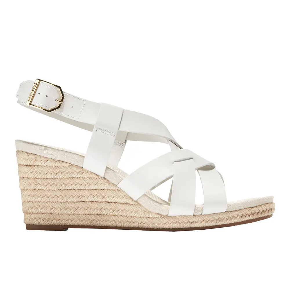 Cole Haan Womens Crystal Espadrille  Casual Sandals Casual High Heel 3" & Up - White