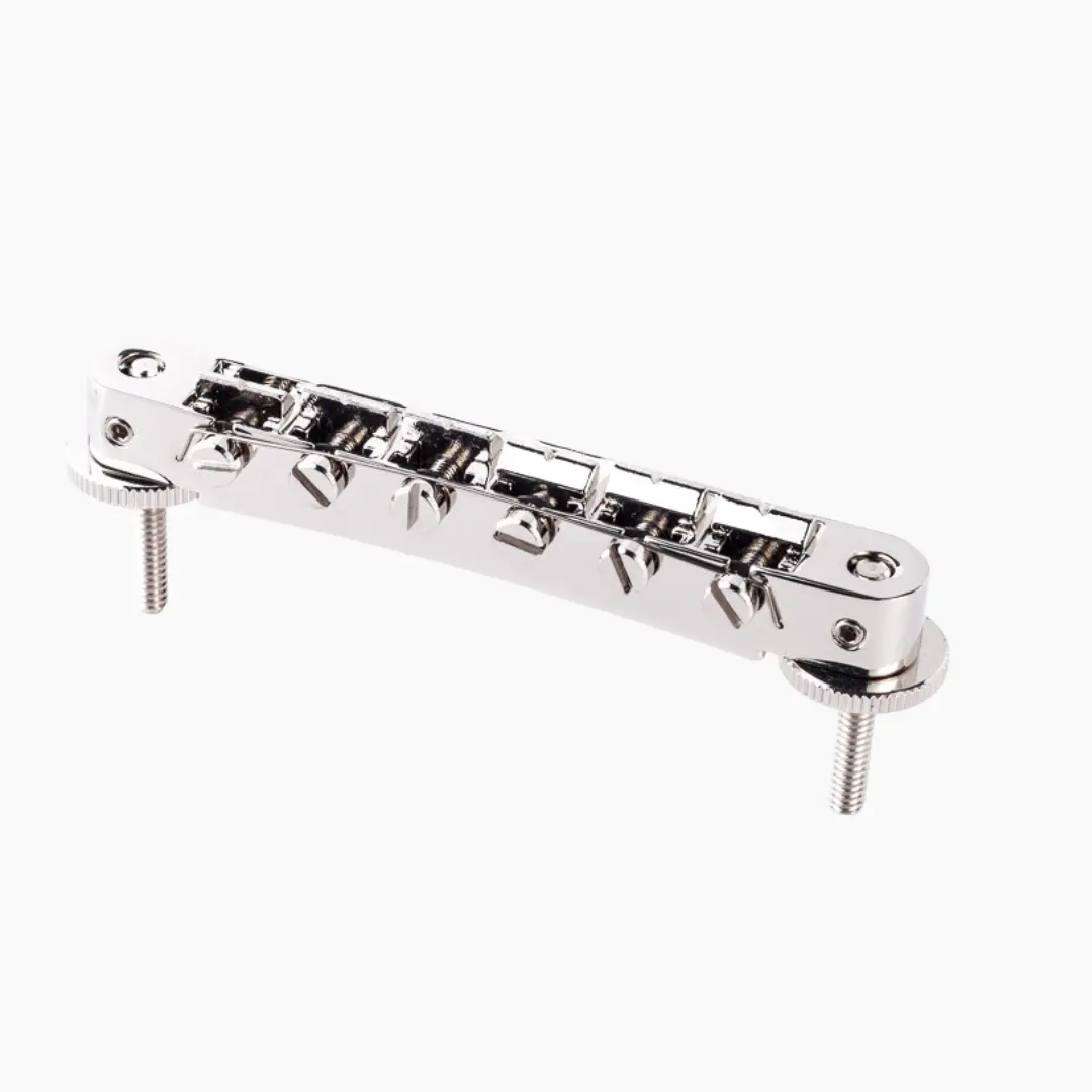 Tonepros ABR-1 Style Tunematic Bridge with Pre-Notched Saddles, Vintage Brass 12-Inch Radius Upgrade - Extra Tight Construction Eliminates Rattles, Locking Replacement for Guitars