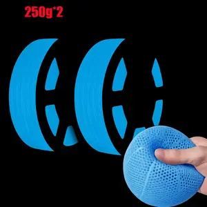 95a Tpu 3D Printer Filament, Tpu Glow in Dark Flexible Filament, 1.75mm Diameter, 250g X 2 Spools, Ideal for 3D Printing