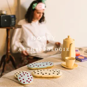 Dosey x Anthropologie Polka Dot Pill Organizer - Cute Weekly Travel Pill Case, Compact Medicine Storage Box, Stylish Daily Vitamin Holder for Purse, Travel