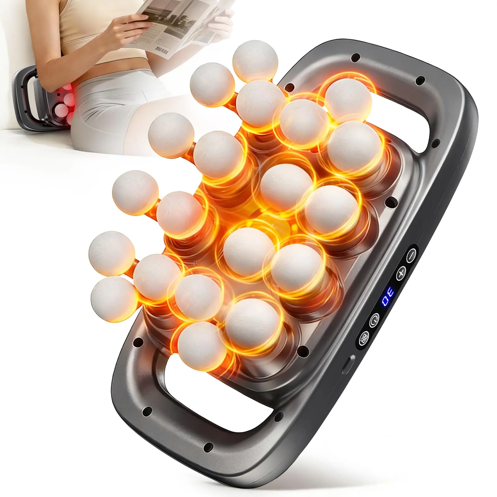 Quiet Durable Muscle Massage Gun - Home Supplies, 20 Ball Heads, 30 Intensity Levels, 3 Modes, 110lb Force, 35dB, 2600mAh Battery, Ergo Grip, Fastcharging Type-C Charge, Auto Shut Off, Adjustable for Mum’s Daily Back/Shoulders Relaxation, Party Gift