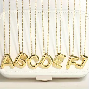 Pendant, simple and exquisite pendant, bubble letter necklace, balloon initial letter necklace, adjustable length, suitable for girls, ladies, gifts