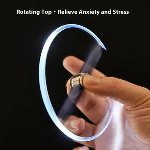 4 Pieces Spinning Fidget Pen Fidget Ballpoint Pen Metal Writing Tool Practical Pen Stress Reducer Ballpoint Pen with LED Light
