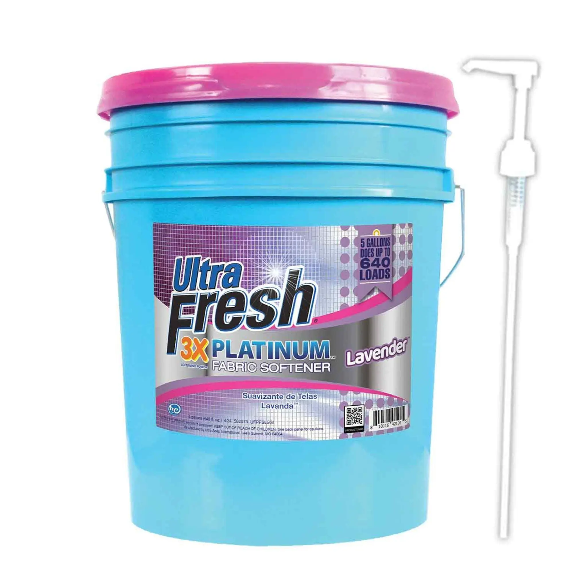 Ultra Fresh Platinum Laundry Fabric Softener up to 640 Loads, Lavender, 5 Gallon