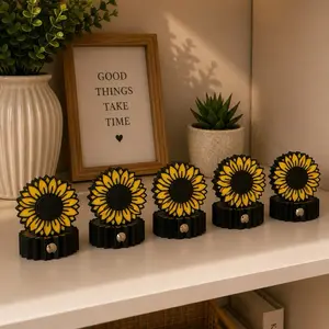 Sunflower Straw Topper, Cute Decorative Accessory for Reusable Plastic Glasses and Tumblers Drinkware