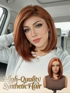 10" Ginger Red Bob Wig | 13x4 HD Lace Front Heat Resistant Synthetic Hair Wig for Daily Wear Lace Front Wigs