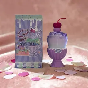 Women's 100ml Purple Cute Ice Cream Sundae Eau De Parfum - Premium Middle Eastern EDP, Exotic Fruity Floral Fusion, Juicy Sweet Notes, Elegant Sweet Fragrance, Long Lasting Perfumes for Women, Long Lasting Perfume
