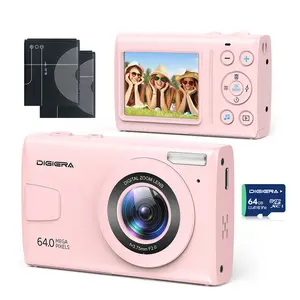 Digiera Compact Digital Camera,  Includes 64GB Card & Extra Batteries，Self Timer, Anti-Shake, 16X Digital Zoom