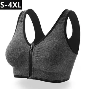 Women’s Front-Zipper Sports Bra — Professional, Shockproof, Breathable, Wired Running Top/Yoga Sports Undershirt