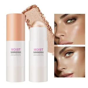 Glowy Highlighter Stick Multitasking Face Body, Translucent Glass Finish Reflective Shimmer, K-Beauty Glass Skin Effect Dewy Makeup, Long-Lasting Luminous Balm for Cheekbones Eyes Collarbones Daily Wear