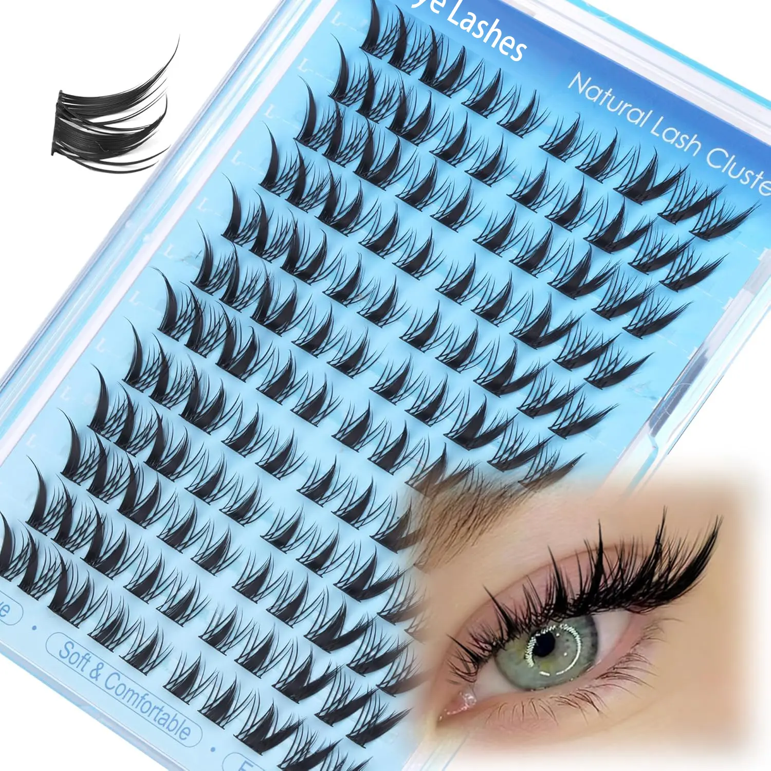 120 Pcs Fluffy D Curl Mixed Length Reusable False Eyelash Extensions, Faux Lashes, Fox Eye Cat Eye Design, Single Lash Extension Set for Festival Makeup, Fluffy Eyelashes Cluster, Fluffy Lash Clusters