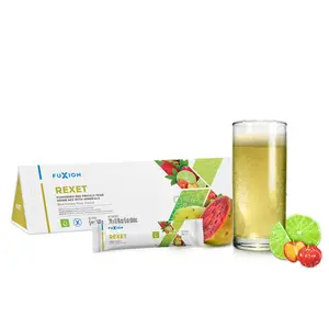 Fuxion Rexet Powdered Red Prickly Pear Drink - Effervescent Soft Drink for Detox & Liver Support - Healthy Diet Beverage