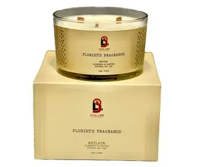 Diva Life Florist’s Fragrance 540 g Soy Wax Triple Wood Wick Multilayer Scented Smokeless Candle
