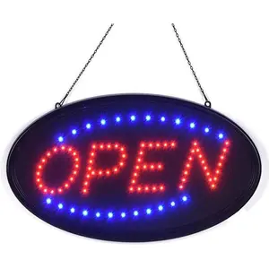 LED Open Sign, Bright High Visibility Advertisement Board Electric Display Sign Flashing Light for Business Walls Window Shop Bar Hotel, Two Modes, 19"x10"