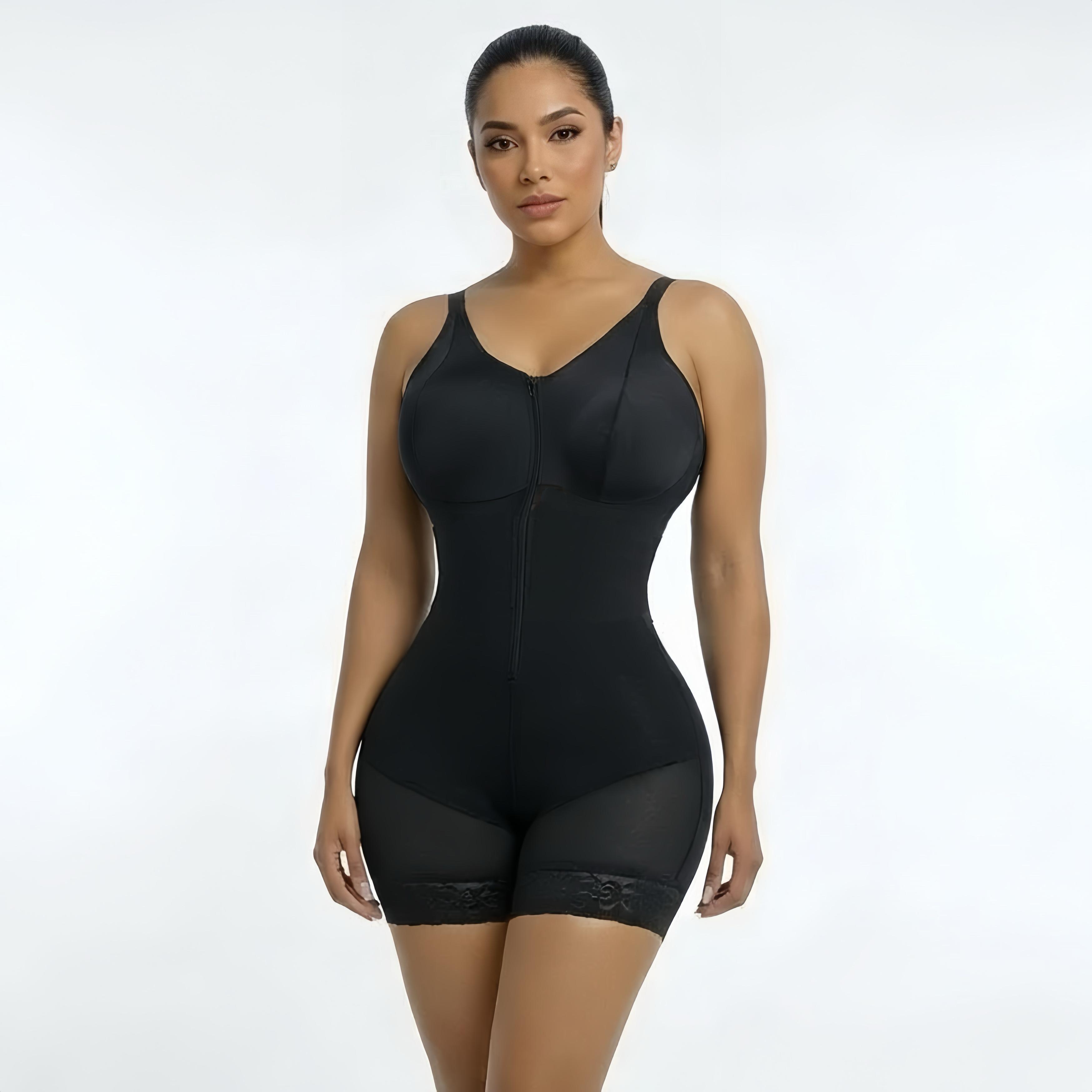 Women's  Fajas Colombianas shapewear Tummy Control Butt Lifter Shaper with Zipper Crotch detachable shoulder strap Womenswear Bodysuit Compression