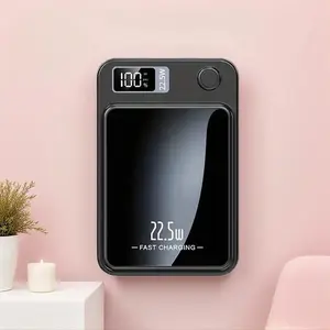 Portable Magnetic Mini 10000mAh Wireless Fast Charger with LED Digital Display for Outdoor Travel and Emergency Power for Phone, Magnetic Power Bank Charger