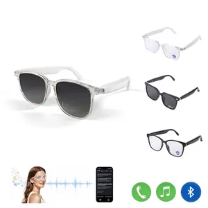 Bluetooth Audio Smart Glasses with Built-in Speakers & Microphone, Wireless Music Sunglasses for Men and Women, Waterproof Wearable Glasses for Outdoor Sports, Running, Cycling, Summer Use, Hands-Free Calls