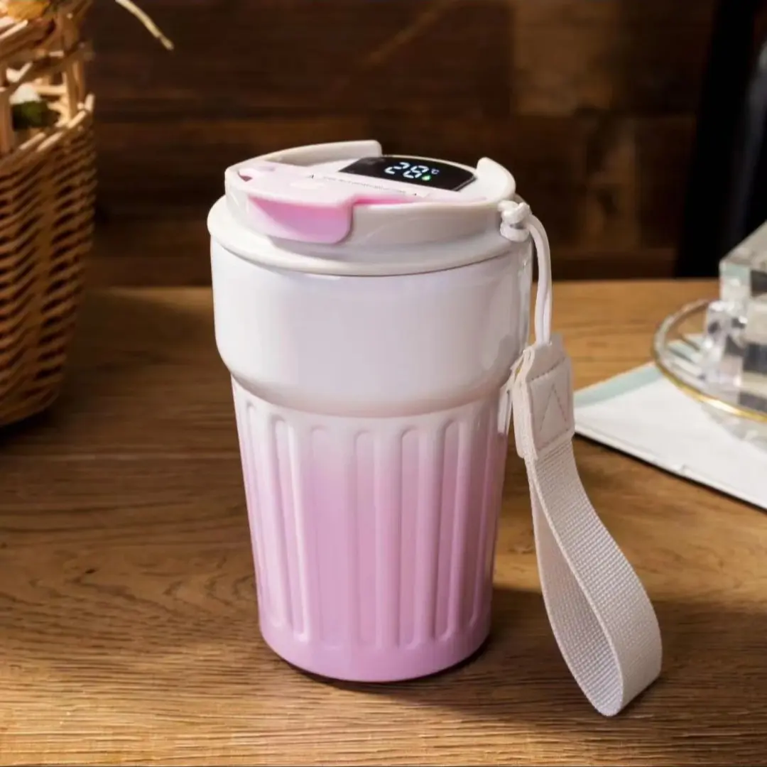 Smart Stainless Steel Coffee Mug 400ml with Temperature Display Portable Vacuum Insulated Travel Cup for On-the-Go Use
