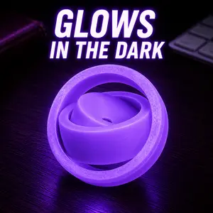 3D Printed Rotating Stress Relief Spinner - 3D Printer-Made Gyro Fidget Toy, Rotating Ring for Ages 12+