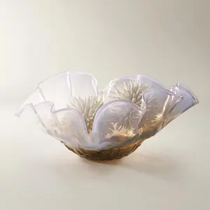 Z Gallerie Glacier Glass Bowl Coffee Lavender