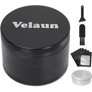 3 Inch Spice Herb Grinder with Storage Bag and Storage Can - Multipurpose Large Manual Grinders for Home Kitchen and Daily Use Black