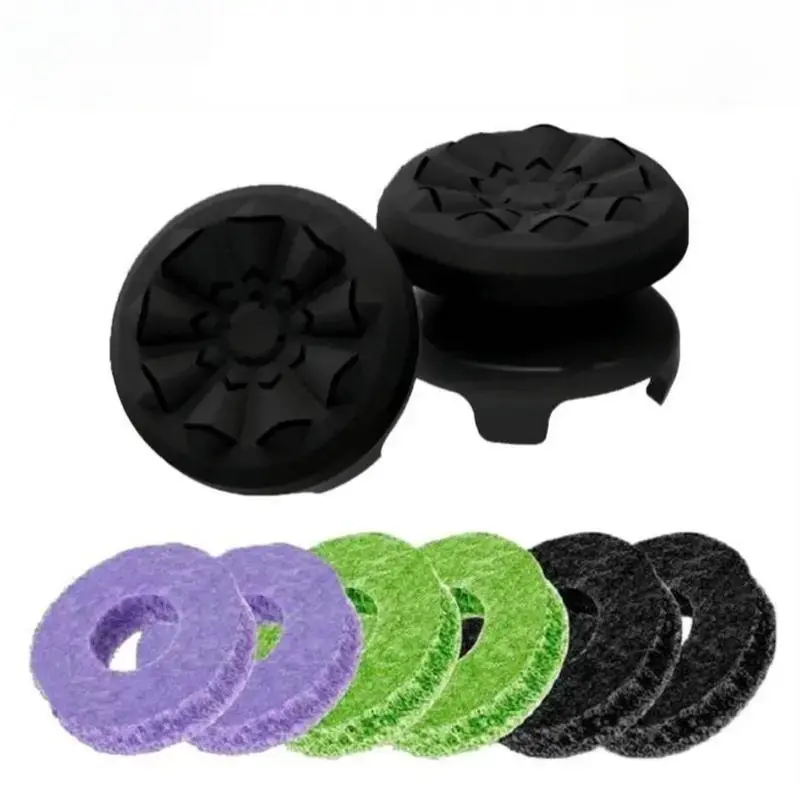 Precision Rings Thumbsticks Aim Boost Kit for PlayStation 5 (PS5) Controllers Accessories | Purple-Black Thumbsticks | Silicione Rubber 6 Pcs Precision Rings joystick ps5 joystick fps thumbsticks player controller