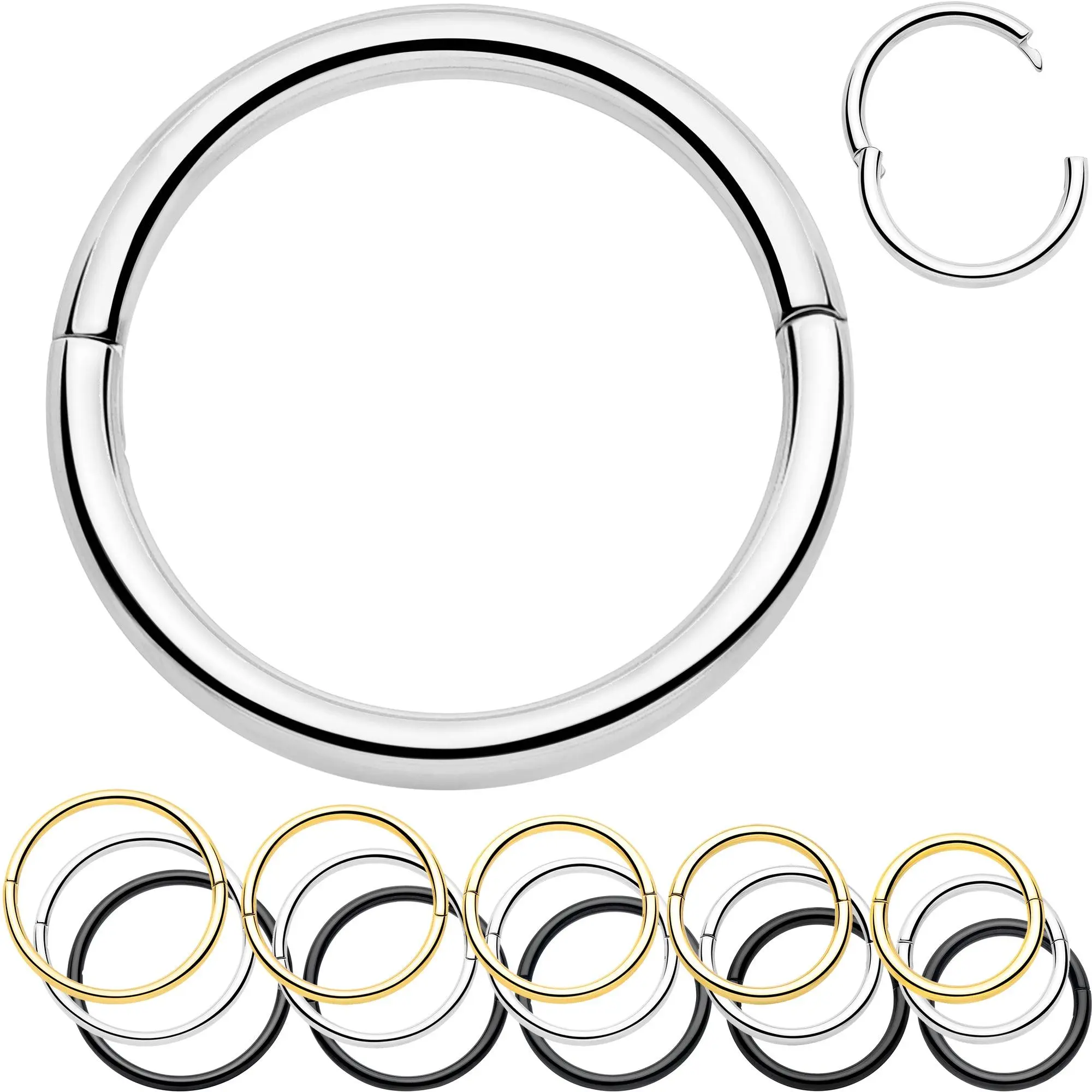 20 Gauge Implant Grade Titanium Half Closure Hinged Segment Ring
