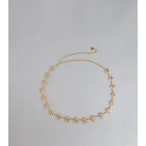 Golden Flair Leaf Chain Belt